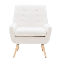 Fauteuil d'appoint Arlo en Fausse Fourrure Sherpa Blanche