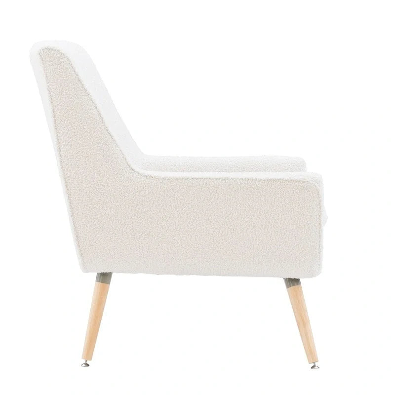 Fauteuil d'appoint Arlo en Fausse Fourrure Sherpa Blanche
