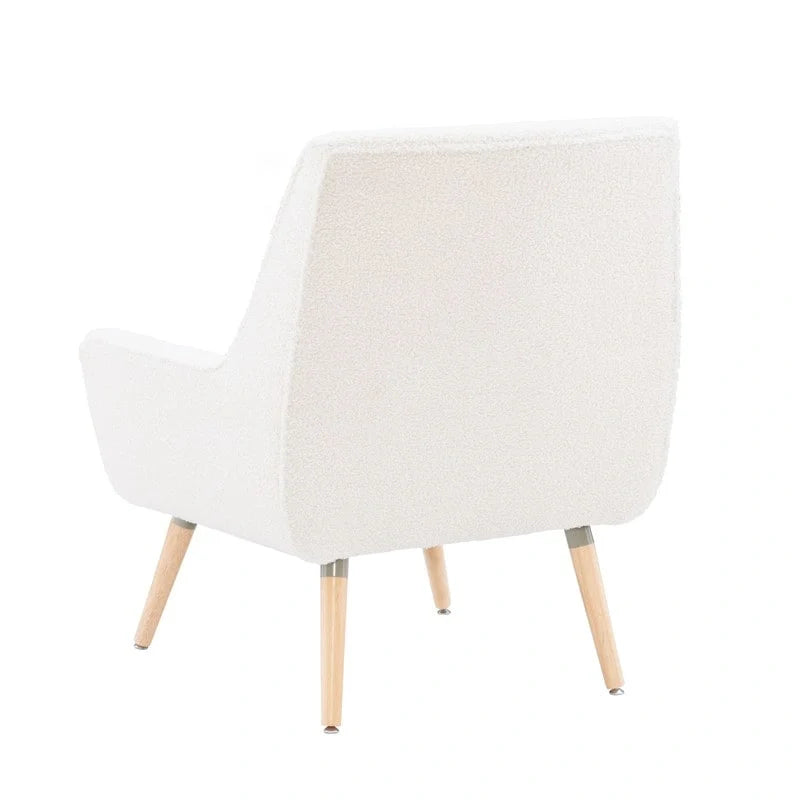 Fauteuil d'appoint Arlo en Fausse Fourrure Sherpa Blanche