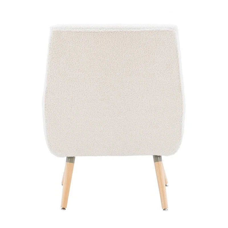 Fauteuil d'appoint Arlo en Fausse Fourrure Sherpa Blanche