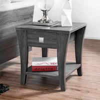 Table d'appoint à rangement évasée moderne gris DH BASIC de Denhour