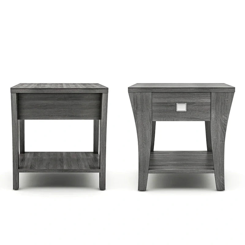 Table d'appoint à rangement évasée moderne gris DH BASIC de Denhour