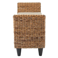 Banc en abaca naturel tressé avec coussin par East at Main
