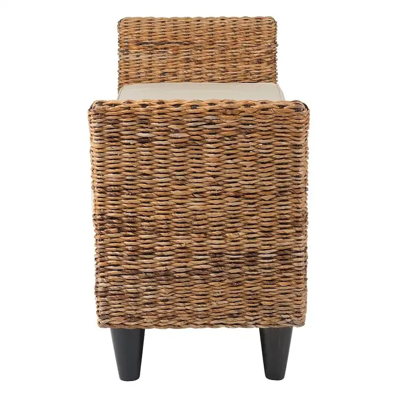 Banc en abaca naturel tressé avec coussin par East at Main