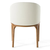 Chaise de salle à manger Modrest Lunde en tissu crème, cuir végétalien crème et noyer avec accoudoirs