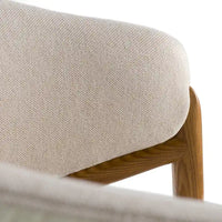 Chaise de salle à manger Modrest Lunde en tissu crème, cuir végétalien crème et noyer avec accoudoirs