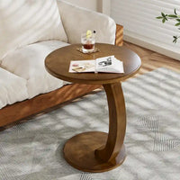 Table d'appoint en bois en forme de C