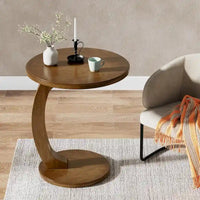 Table d'appoint en bois en forme de C
