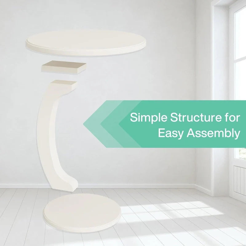 Table d'appoint en bois en forme de C