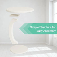 Table d'appoint en bois en forme de C