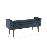 Banc de rangement en velours Carson Carrington Hamn - Bleu marine foncé