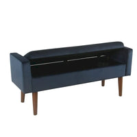 Banc de rangement en velours Carson Carrington Hamn - Bleu marine foncé