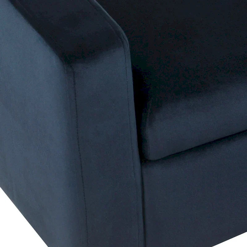 Banc de rangement en velours Carson Carrington Hamn - Bleu marine foncé