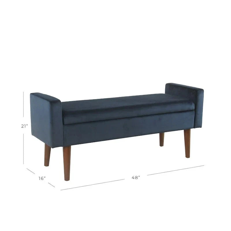 Carson Carrington Hamn banc de rangement en velours - bleu marine foncé