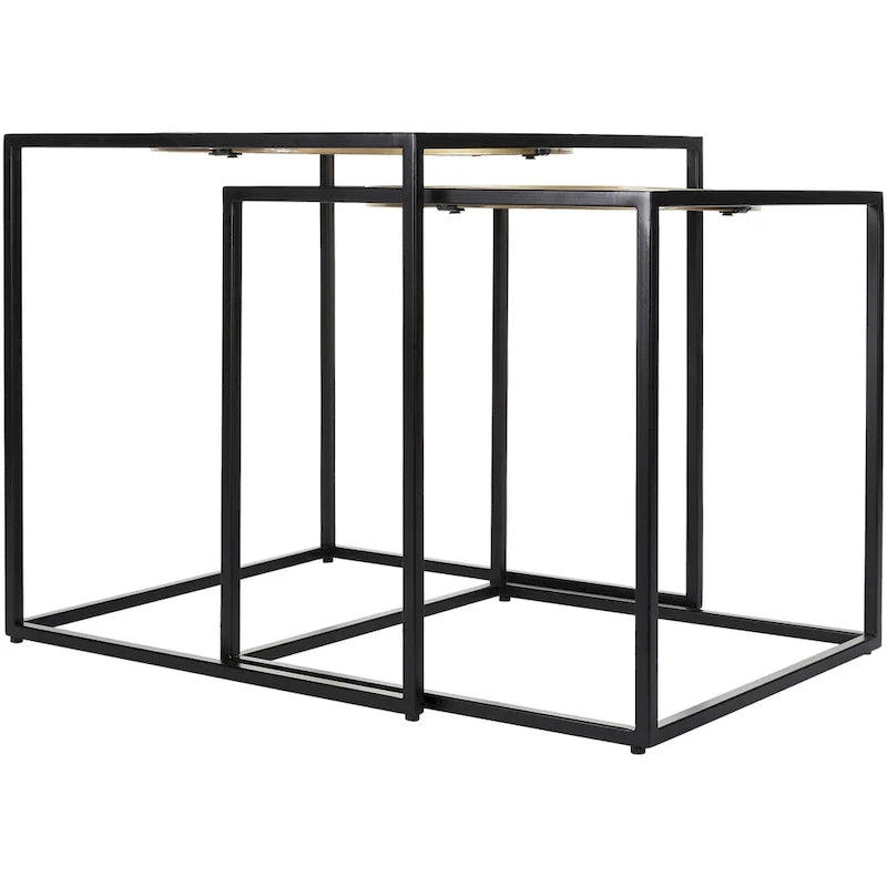 Tables d'appoint gigognes avec miroir Karley - 53,34H x 53,34L x 53,34P cm, 48,26H x 48,26L x 48,26P cm