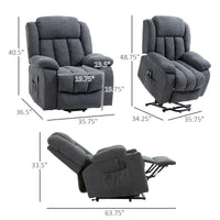 Fauteuil Élévateur Inclinable HOMCOM pour Personnes Âgées Grand et Large avec Massage