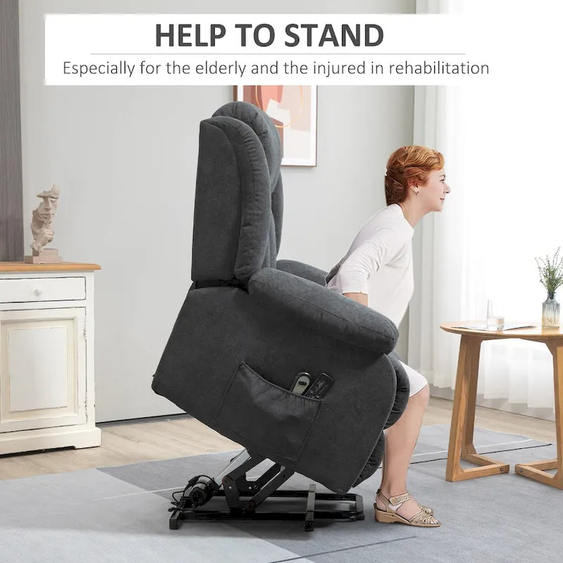 Fauteuil Élévateur Inclinable HOMCOM pour Personnes Âgées Grand et Large avec Massage