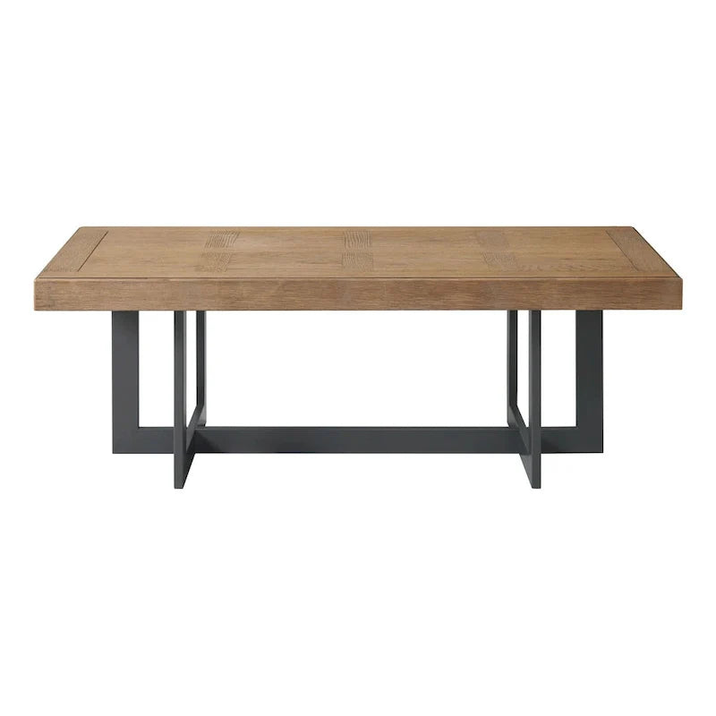 Table basse large Eden 52 avec base en métal, Dune Rustique