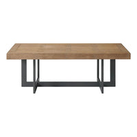 Table basse large Eden 52 avec base en métal, Dune Rustique