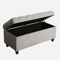 Banc de rangement capitonné Copper Grove Muir, frêne argenté
