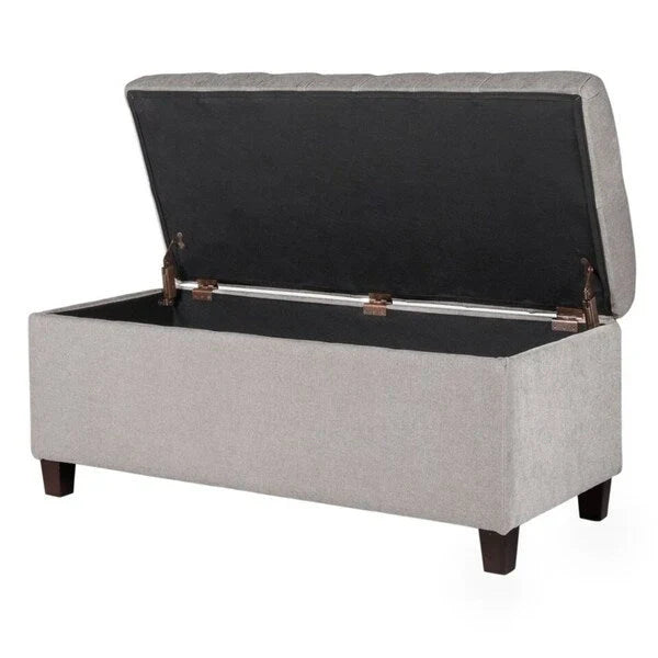 Banc de rangement capitonné Copper Grove Muir, frêne argenté