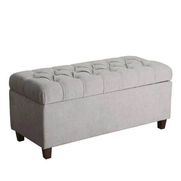 Banc de rangement capitonné Copper Grove Muir, frêne argenté