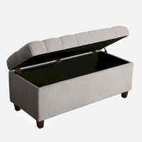 Banc de rangement capitonné Copper Grove Muir, frêne argenté