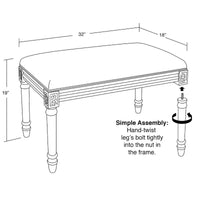 Banc Chinoiserie Caramel avec finition teintée bois