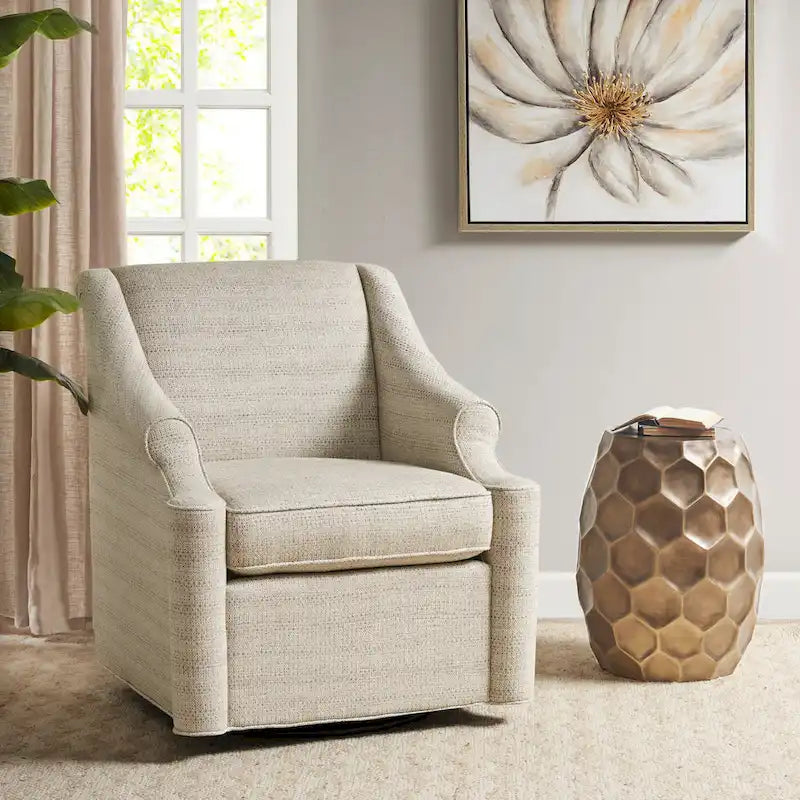 Madison Park Benton Fauteuil coulissant pivotant 360 degrés tan