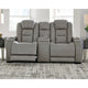 Canapé inclinable double électrique en cuir Signature Design by Ashley Man-Den - 74 L x 40 P x 43 H
