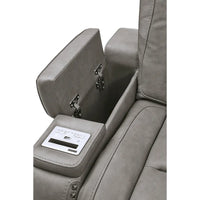 Canapé inclinable double électrique en cuir Signature Design by Ashley Man-Den - 74 L x 40 P x 43 H