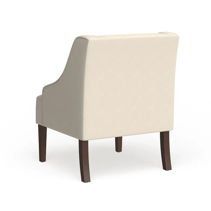 Fauteuil d'appoint Porch & Den Lyric crème avec accoudoirs arrondis