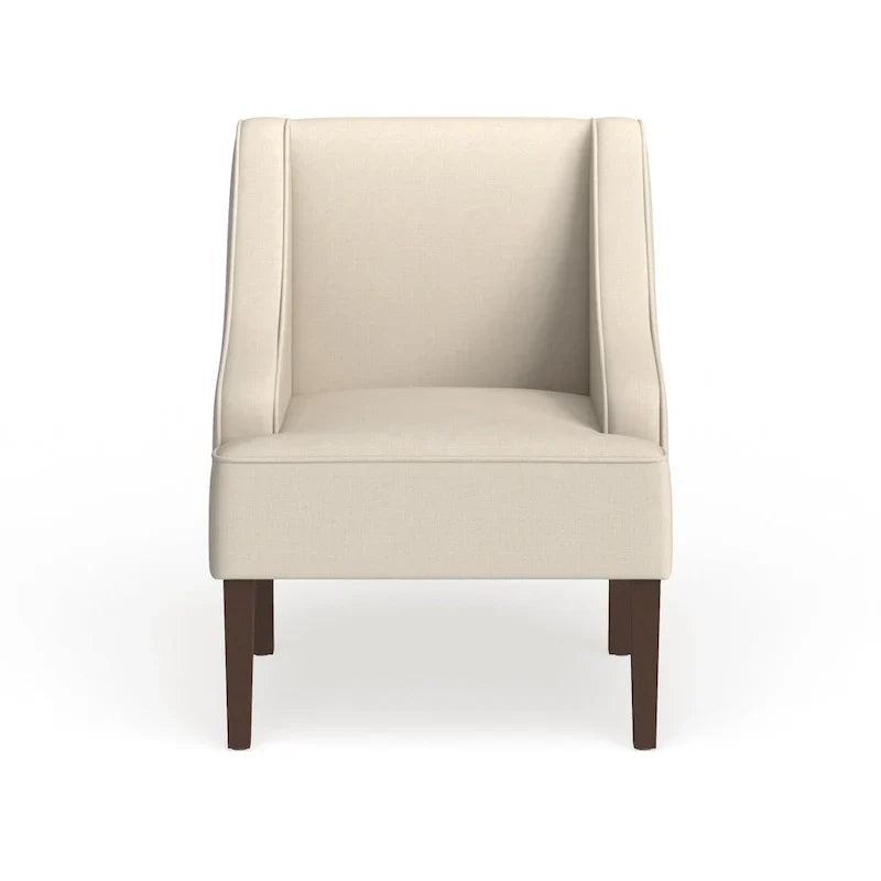Fauteuil d'appoint Porch & Den Lyric crème avec accoudoirs arrondis