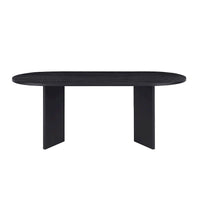 Table à manger de cuisine ovale en bois noir