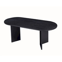 Table à manger de cuisine ovale en bois noir