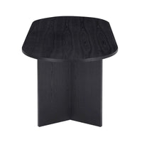 Table à manger de cuisine ovale en bois noir