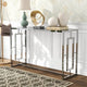 Table de canapé en verre ondulé 48 pouces Glitterati Glam Chrome de Furniture of America