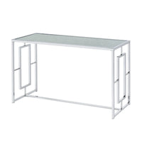 Table de canapé en verre ondulé 48 pouces Glitterati Glam Chrome de Furniture of America