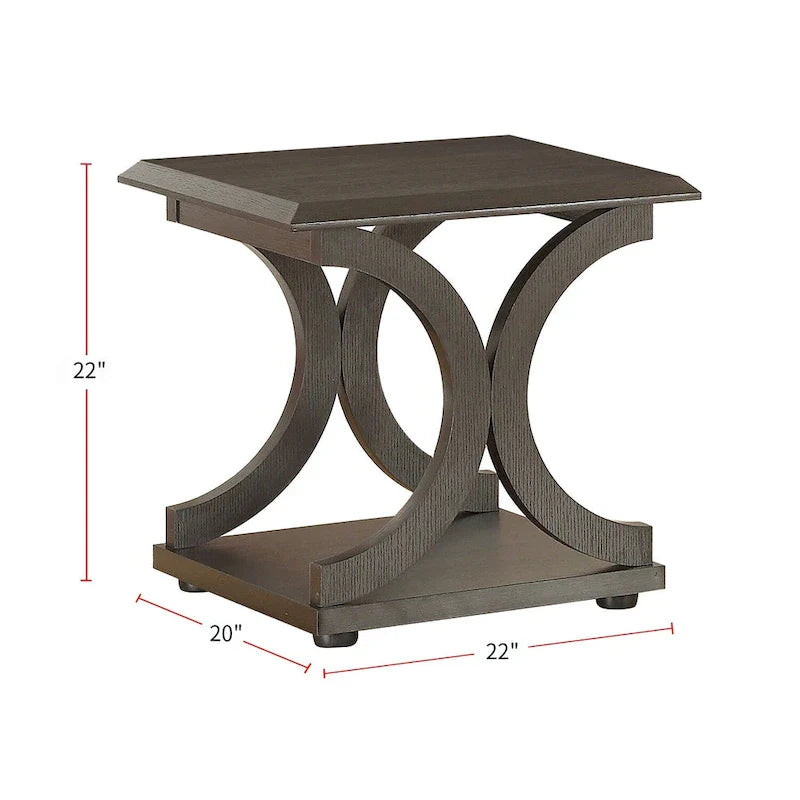 Table d'appoint en C couleur Cappuccino