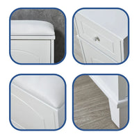 Banc de rangement à chaussures en bois avec tiroir, blanc