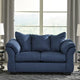 Causeuse Roundhill Furniture Aruca en microfibre bleu marine avec coussins de dossier