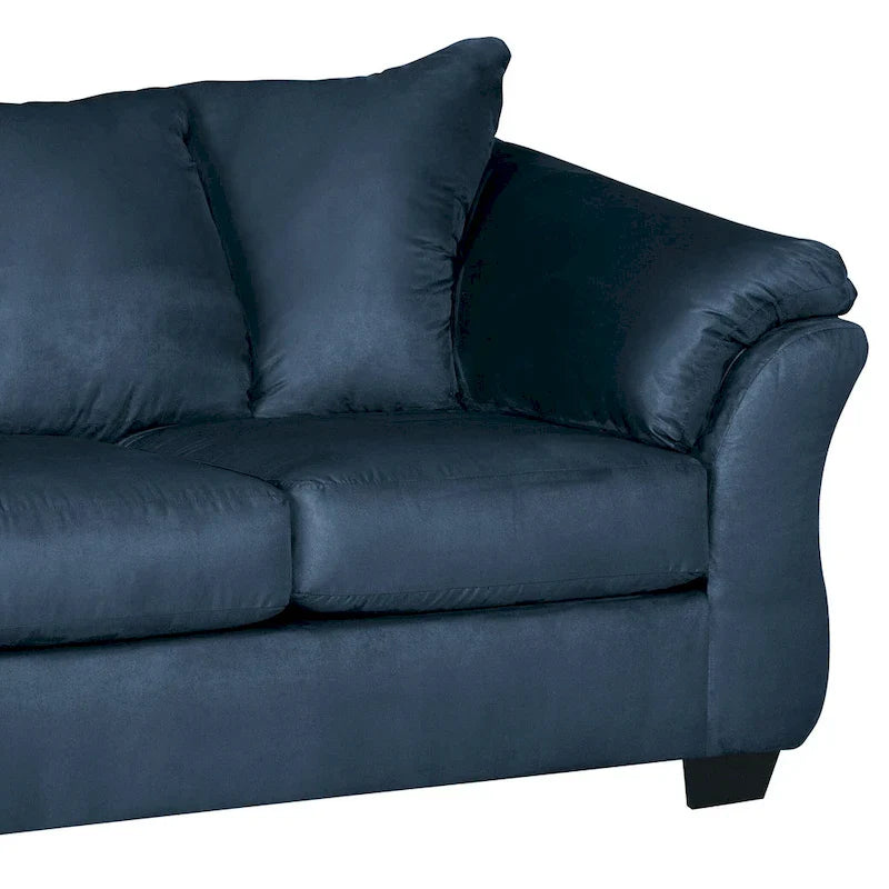 Causeuse Roundhill Furniture Aruca en microfibre bleu marine avec coussins de dossier