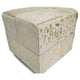 Pouf Cube Carré en Cuir Doré Home&Manor