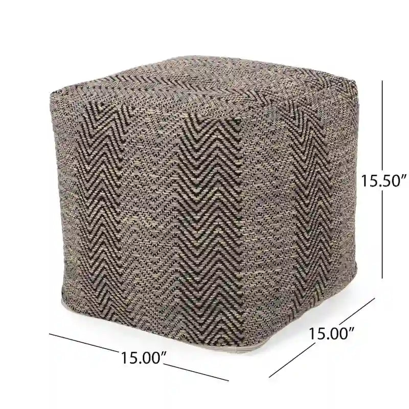 Pouf cube en coton fait main Bowmont par Christopher Knight Home
