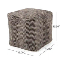 Bowmont pouf cube en coton fabrique main par Christopher Knight Home