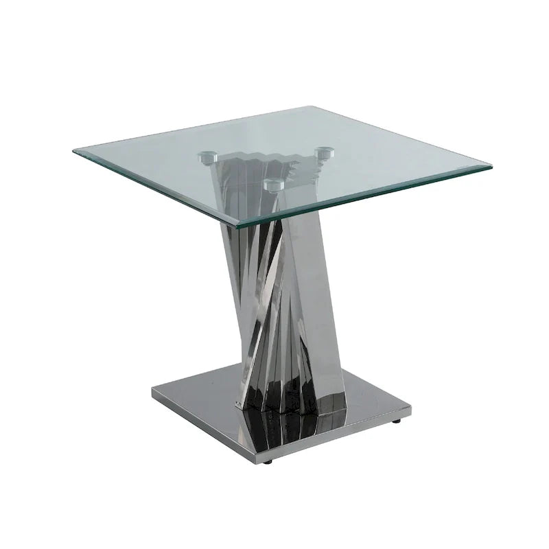 Table d'appoint en verre moderne de qualité supérieure avec base en spirale - Table d'appoint