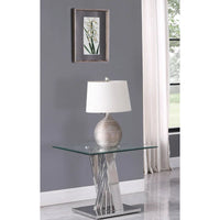 Table d'appoint en verre moderne de qualité supérieure avec base en spirale - Table d'appoint