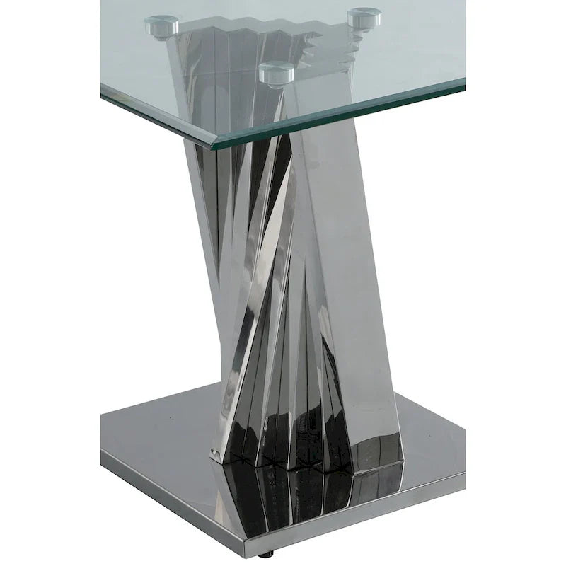 Table d'appoint en verre moderne de qualité supérieure avec base en spirale - Table d'appoint