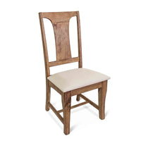 Chaises de salle à manger Pengrove en bois de manguier rembourrées, lot de 2 - N/A