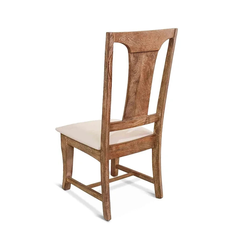 Chaises de salle à manger Pengrove en bois de manguier rembourrées, lot de 2 - N/A
